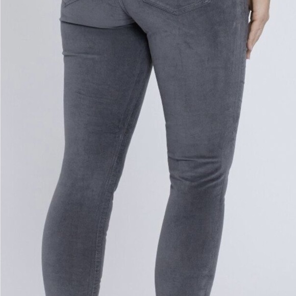 Seven 7 Tummyless High Rise Skinny Grey Velvet/Velour jeans SZ 8 - Picture 2 of 7